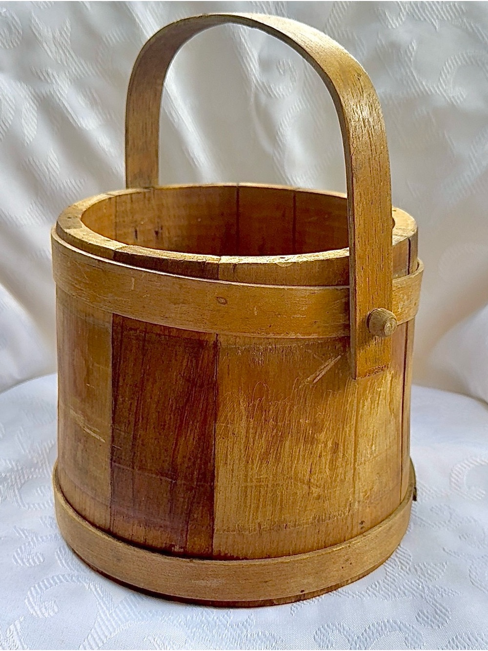 Vintage Wooden Firkin Sugar Bucket – Primitive Farmhouse Decor